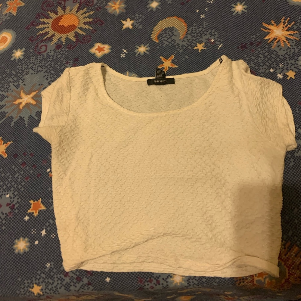white crop top